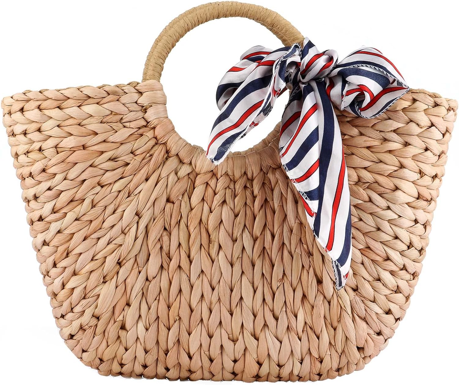 Summer Rattan Bag for Women Straw Hand-woven Top-handle Handbag Beach Sea Straw Rattan Tote Clutch Bags