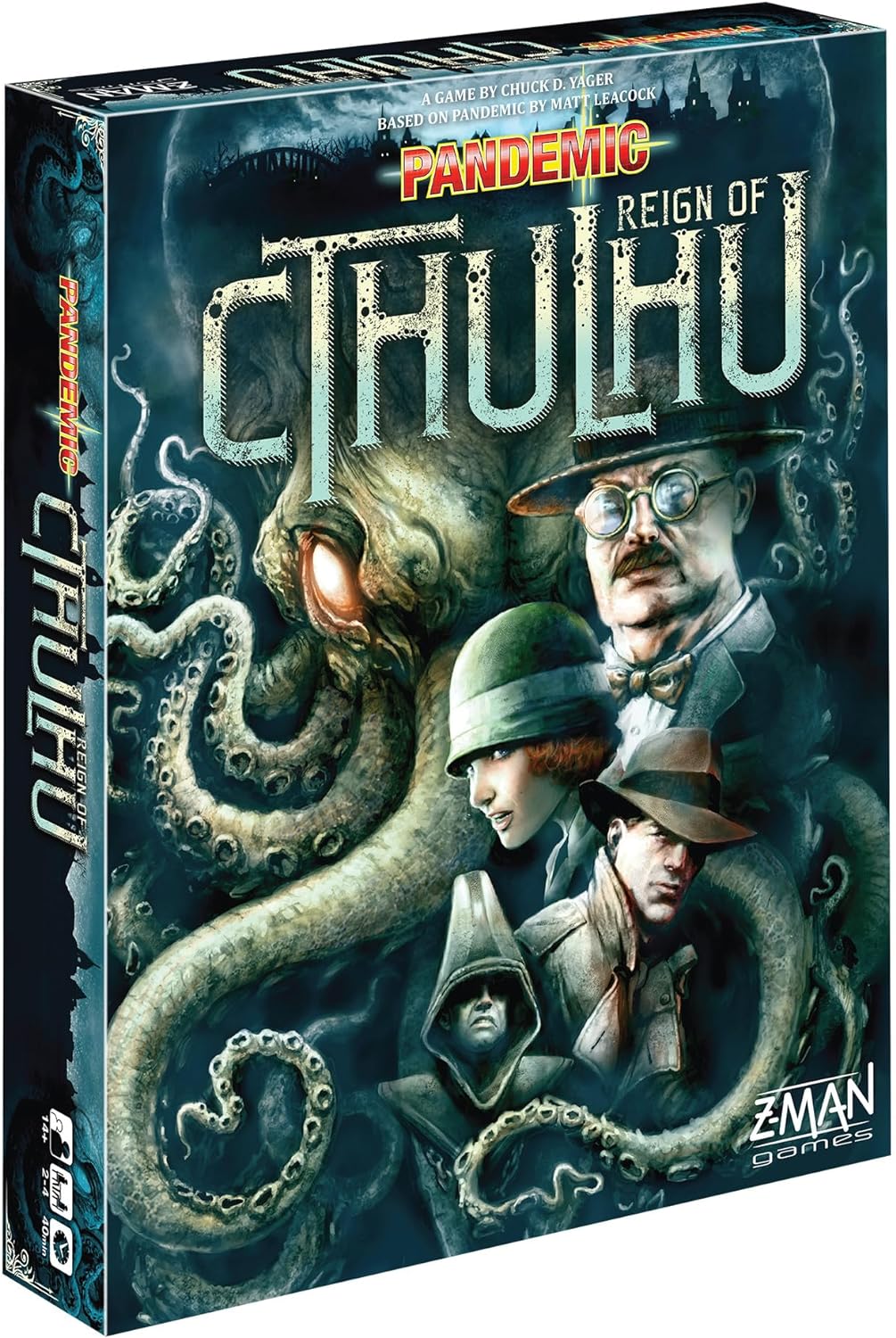 Pandemic Reign of Cthulhu Board Game for Adults and Family | Cooperative | Ages 14+ | 2 to 4 players | Average Playtime 40 minutes | Made by Z-Man Games