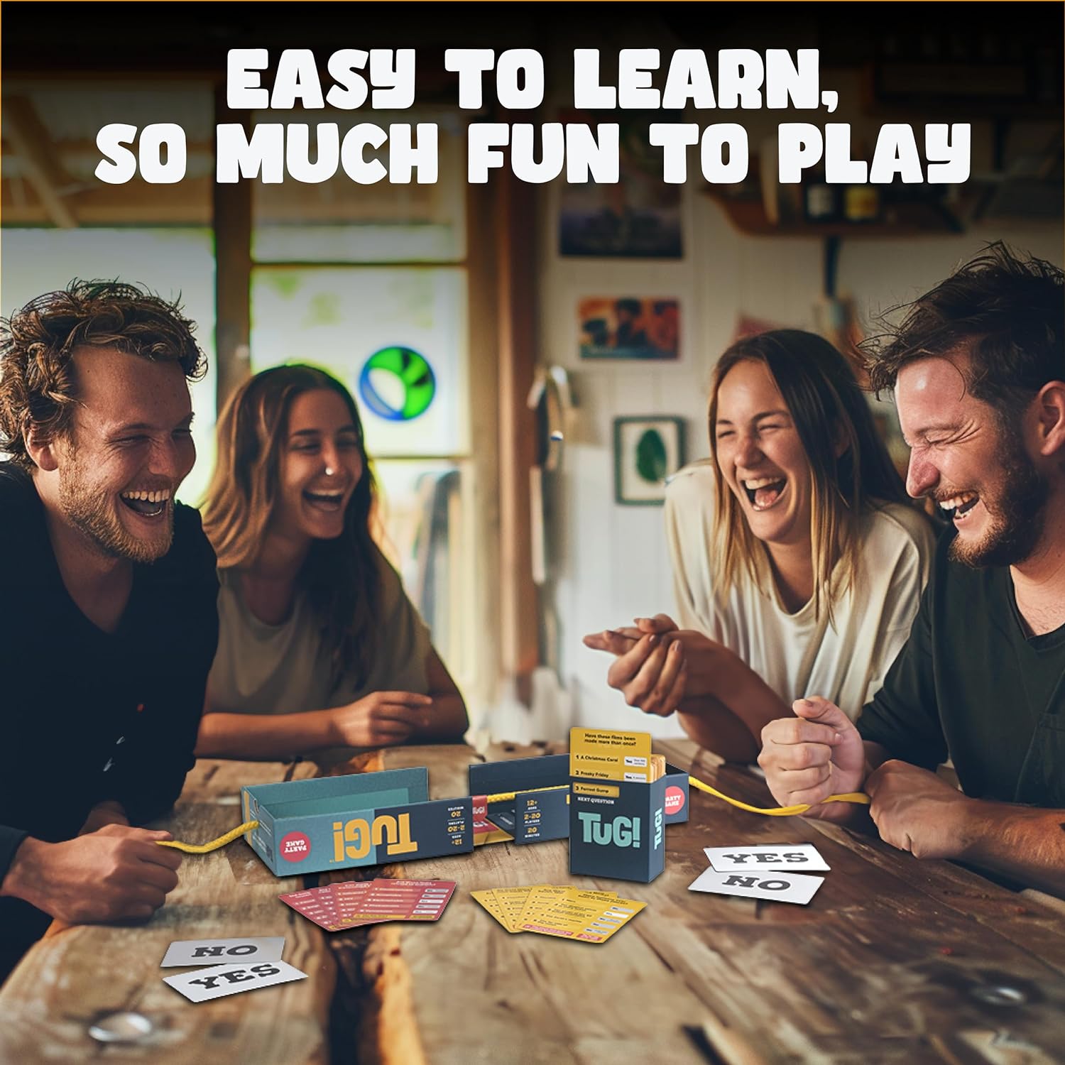 Trivia Battle Board Game | 2-20 Players | Tuga War in a Box | Party Game | Adults & Kids 12 13 14 15 + | 1400 Questions | Best Fun Card Games for Family, Couples, Teens