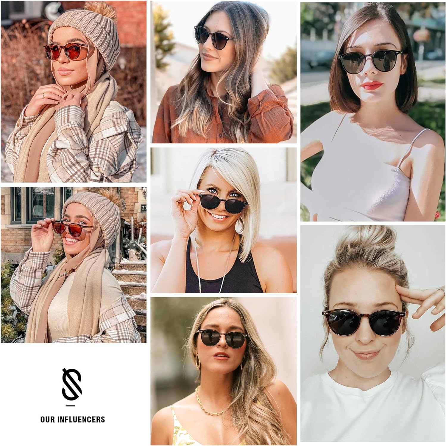 SOJOS Small Round Classic Polarized Sunglasses for Women Men Vintage Style UV400 Lens SJ2113