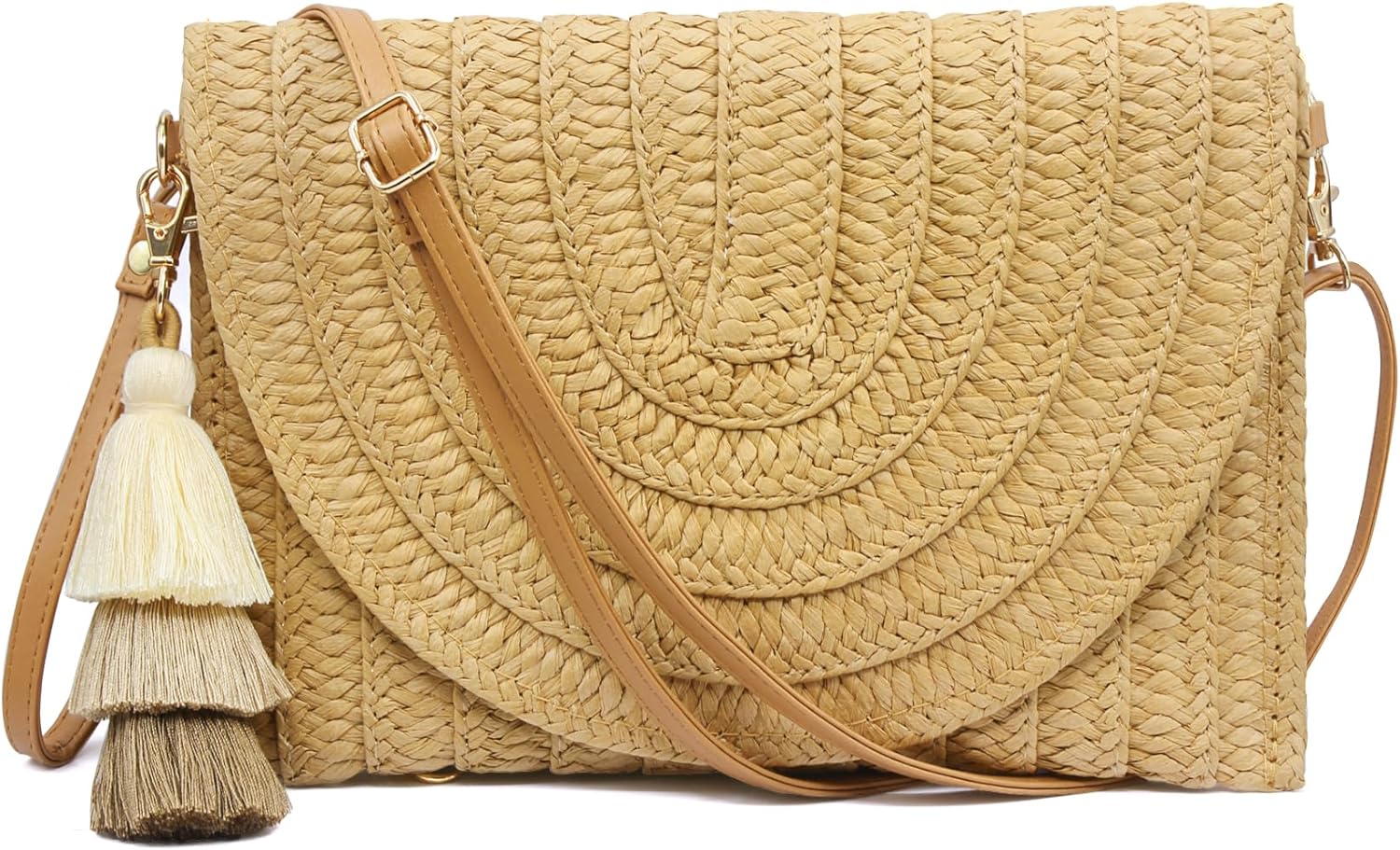 Straw Clutch Purse Women Crossbody Bag Summer Beach Shoulder Bags Envelope Wallet Handbags