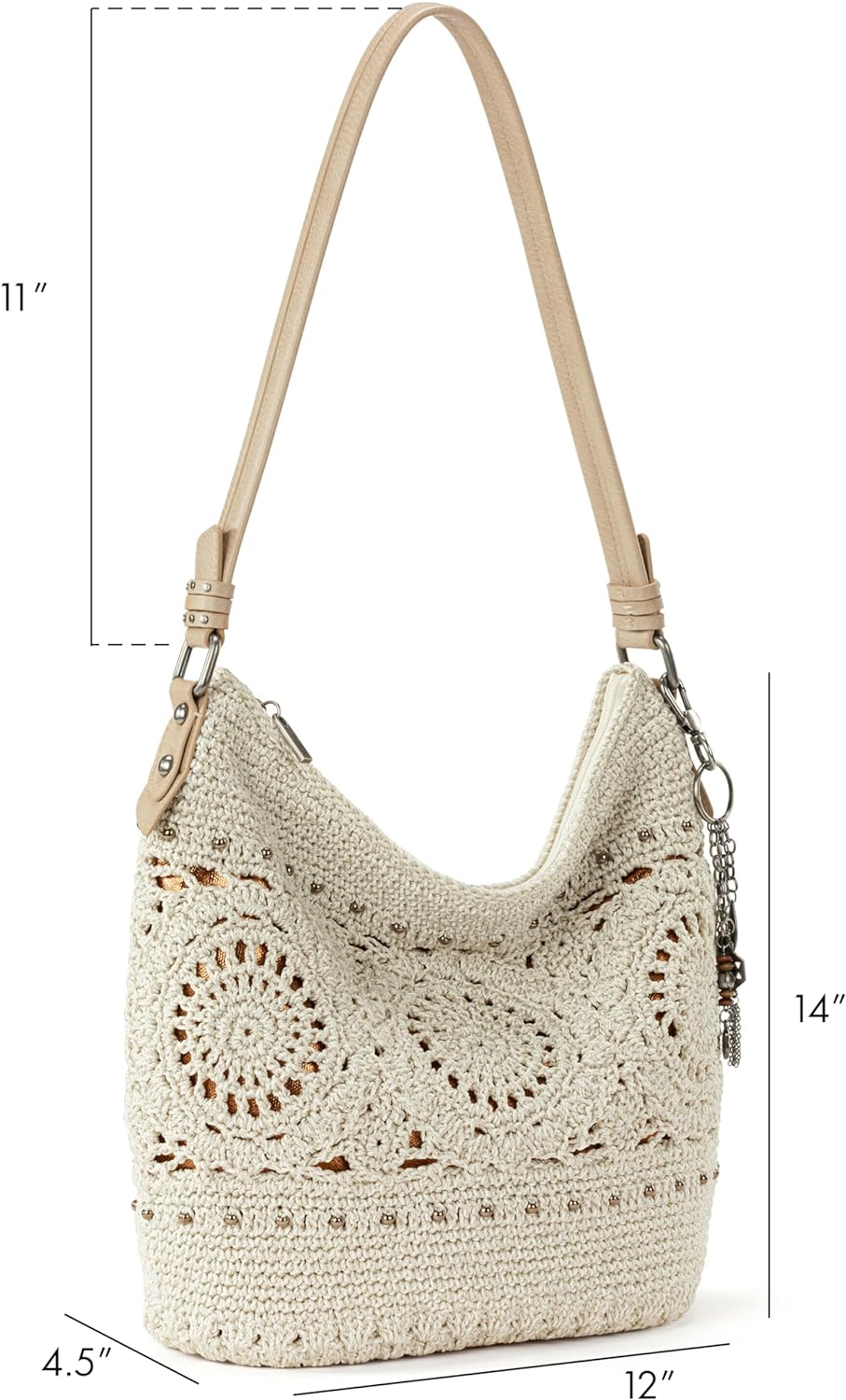 The Sak Sequoia Hobo Bag - Hand Crochet Large Women's Purse for Everyday & Travel - Durable Handbag & Tote With Zipper Pocket