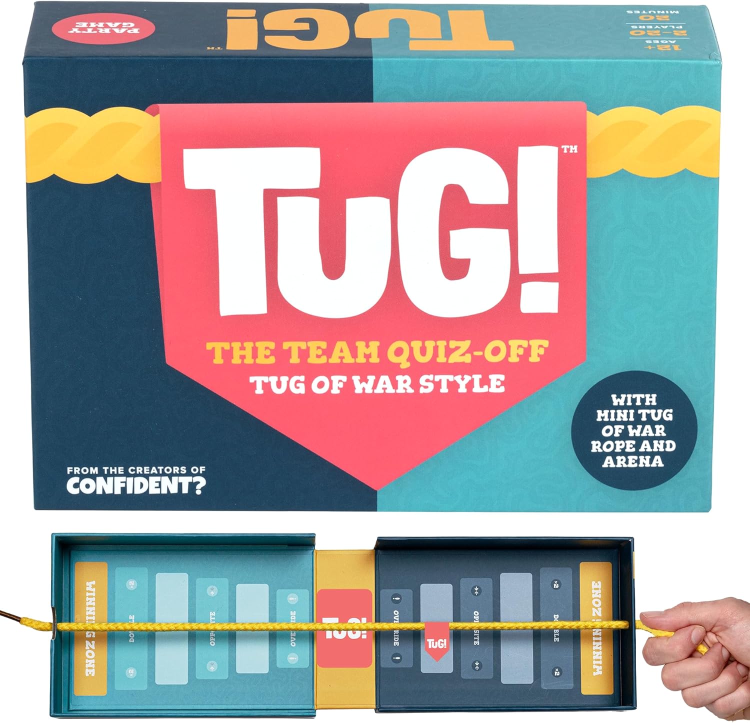 Trivia Battle Board Game | 2-20 Players | Tuga War in a Box | Party Game | Adults & Kids 12 13 14 15 + | 1400 Questions | Best Fun Card Games for Family, Couples, Teens