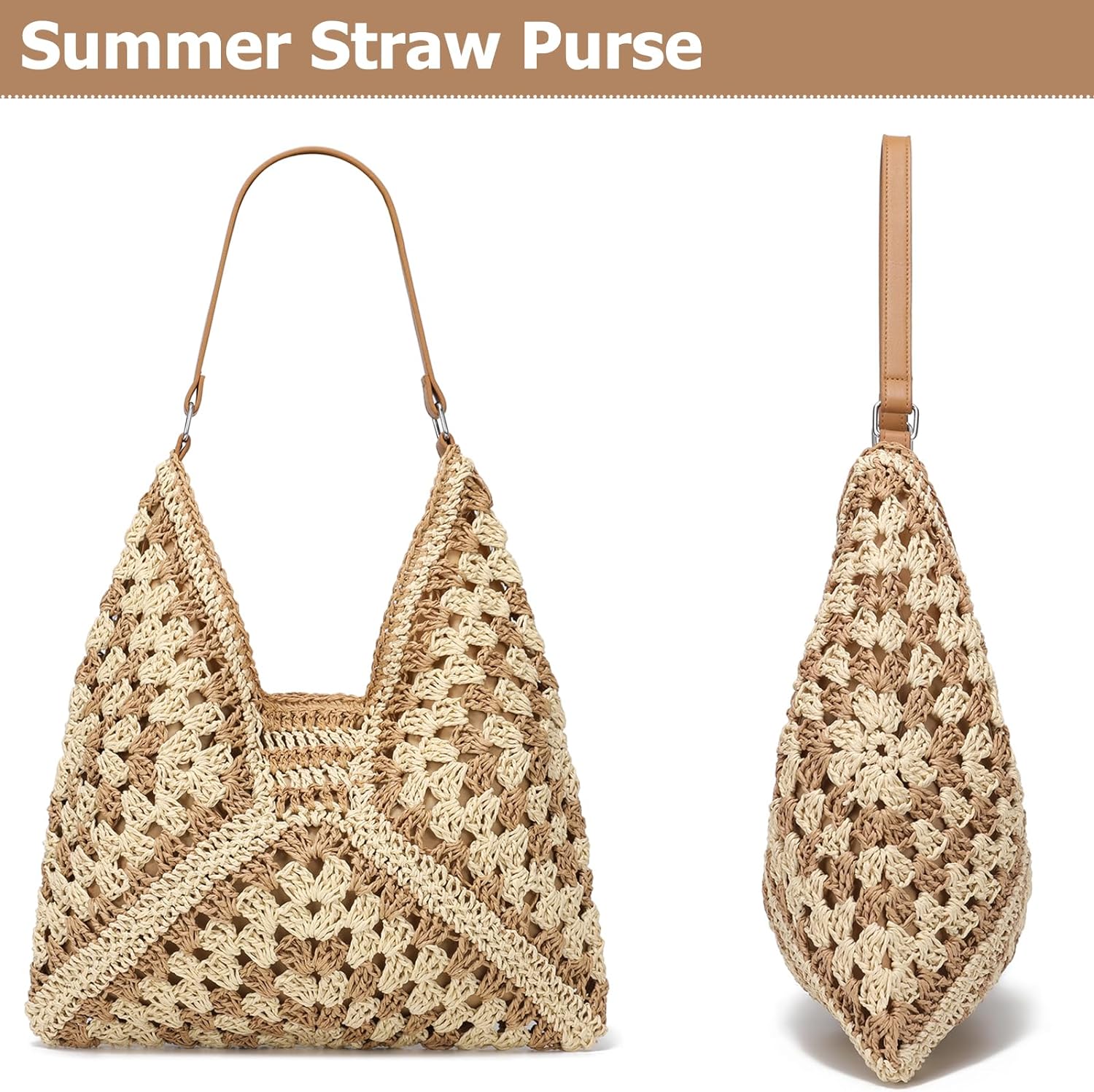 YIKOEE Straw Hobo Bag for Women Woven Beach Tote Bag 2024