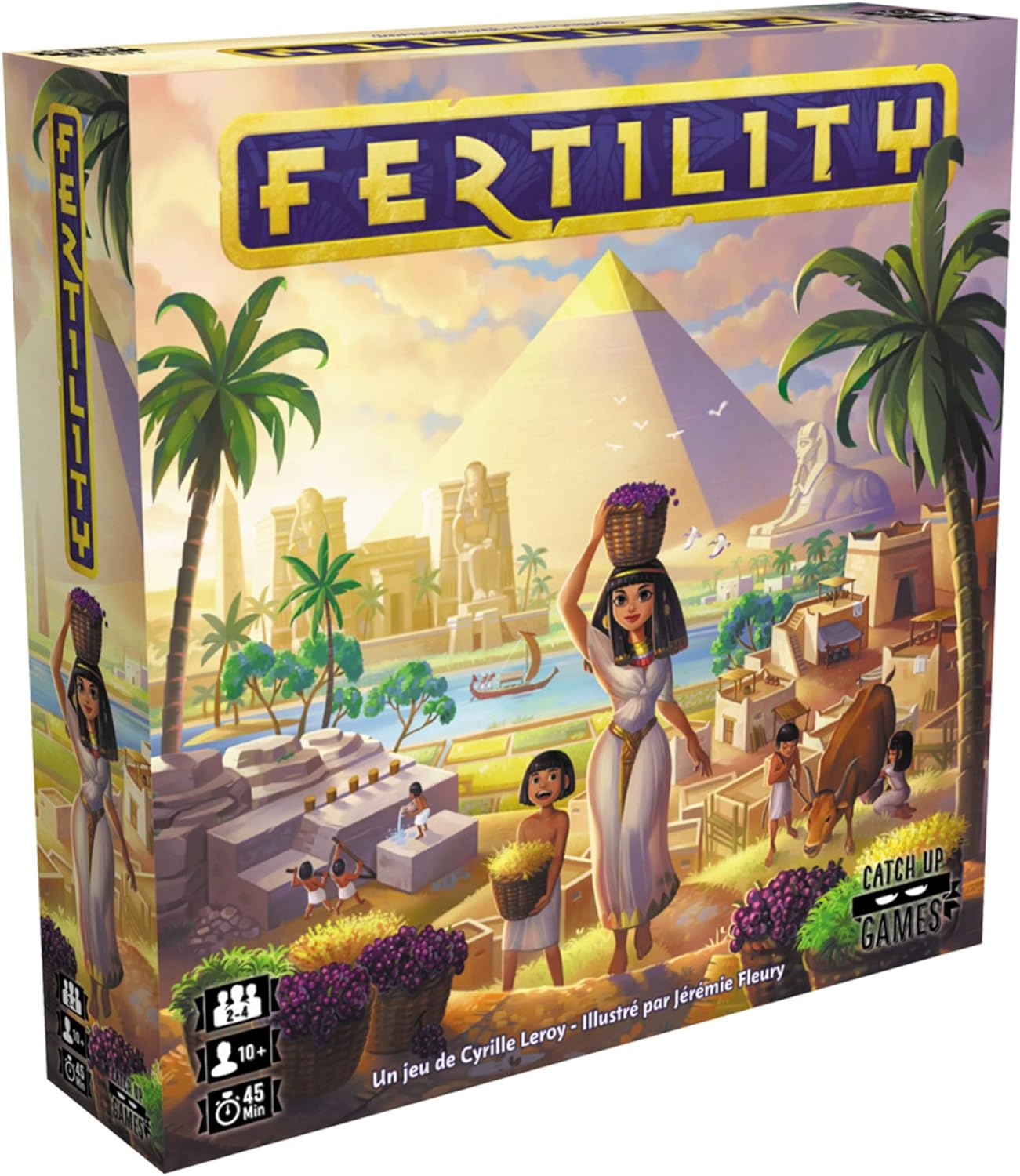 Fertility Board Game | Ancient Egyptian Civilization Building Game | Strategy Board Game for Adults and Kids | Ages 10+ | 2-4 Players | Average Playtime 45 Minutes | Made by Catch Up Games