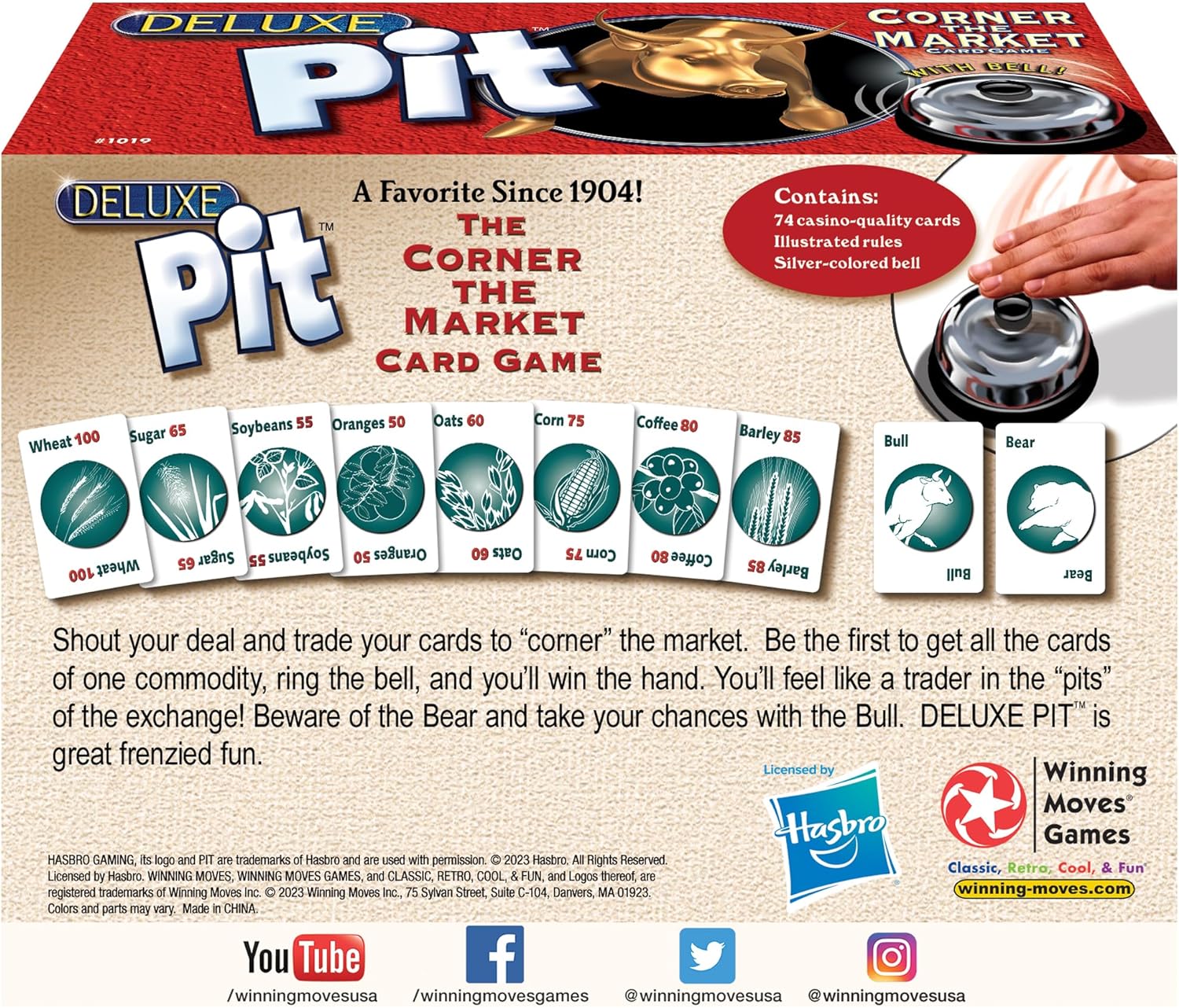 Deluxe Pit by Winning Moves Games USA, Loud and Raucous Party Game for 3 to 8 Players, Ages 7 and Up