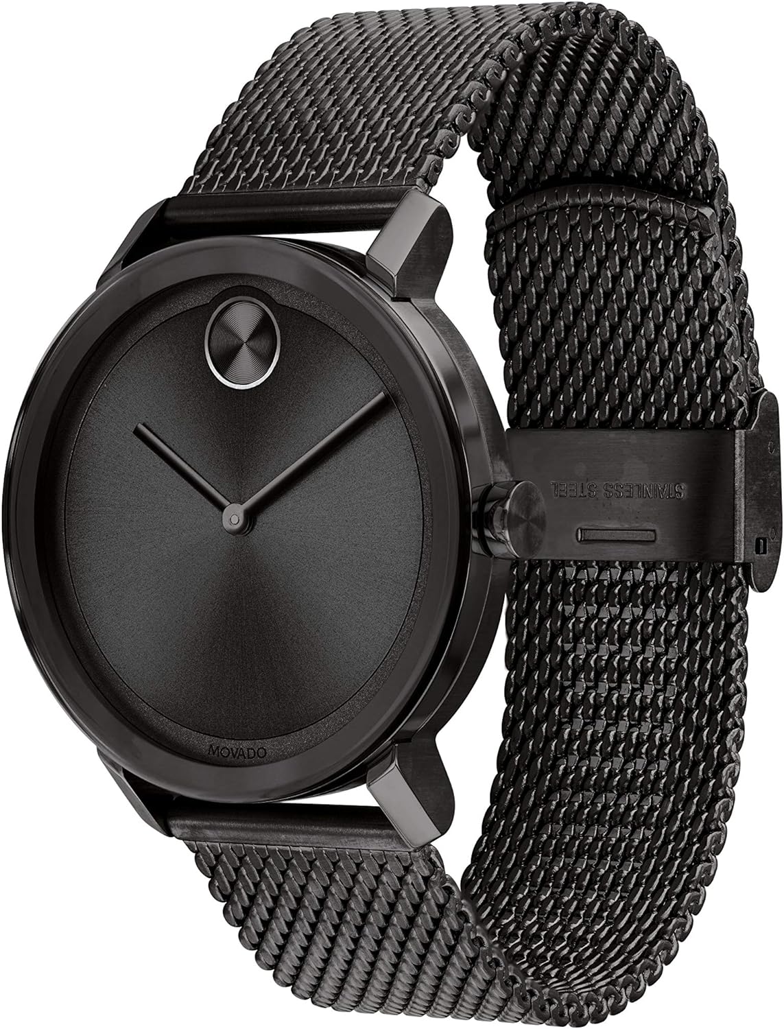 Movado Men's Bold Evolution Black Ion-Plated Steel Case and Mesh Bracelet, Black