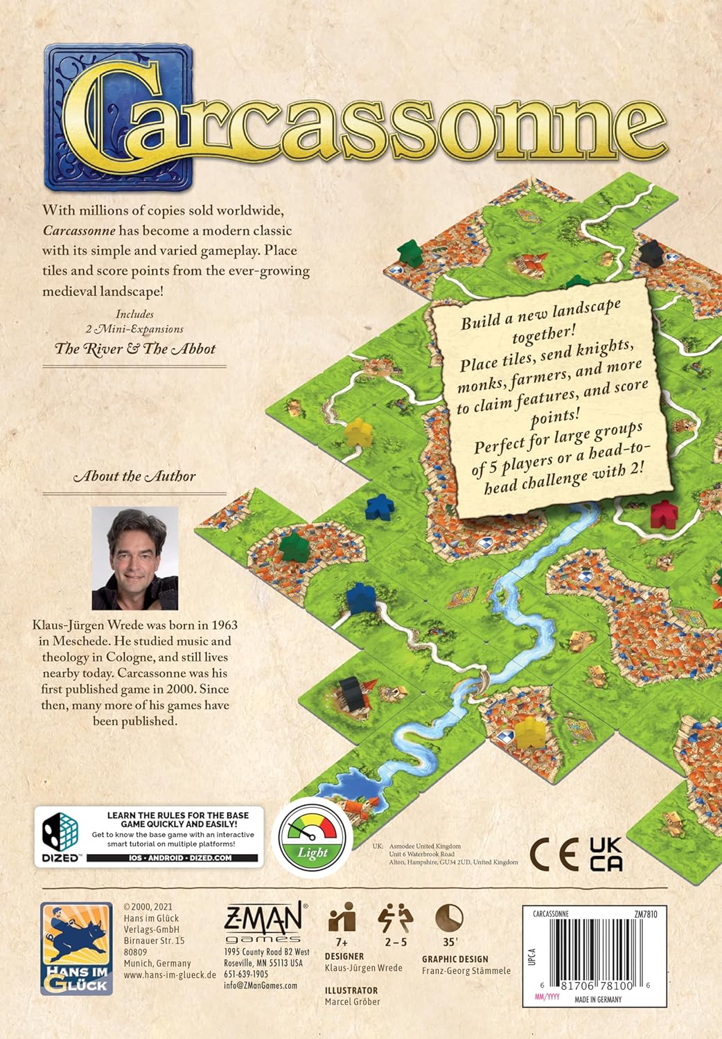 Carcassonne Board Game (BASE GAME) | Board Game for Adults and Family | Strategy Board Game | Medieval Adventure Board Game | Ages 7 and up | 2-5 Players | Made by Z-Man Games