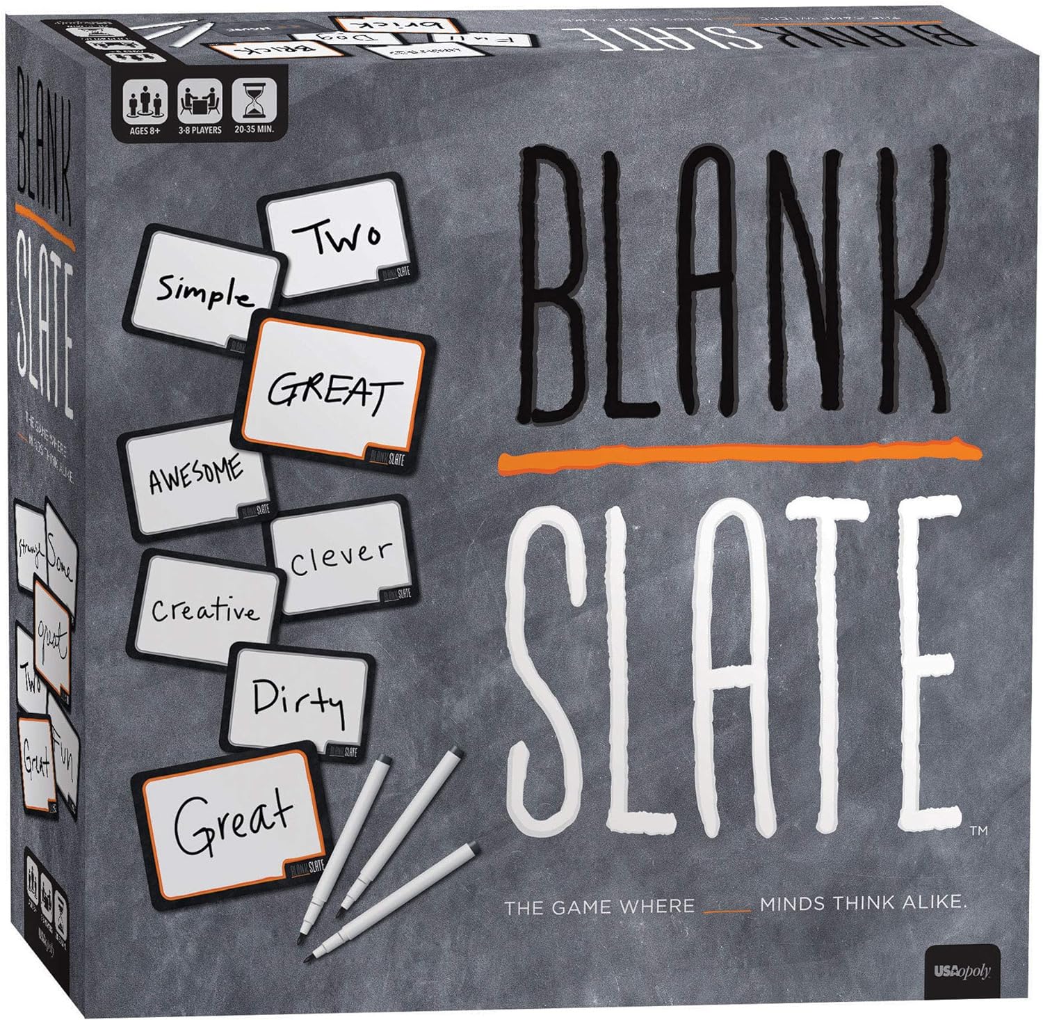 BLANK SLATE™ - The Game Where Great Minds Think Alike | Fun Family Friendly Word Association Party Game, 3 to 8 players, Black-88