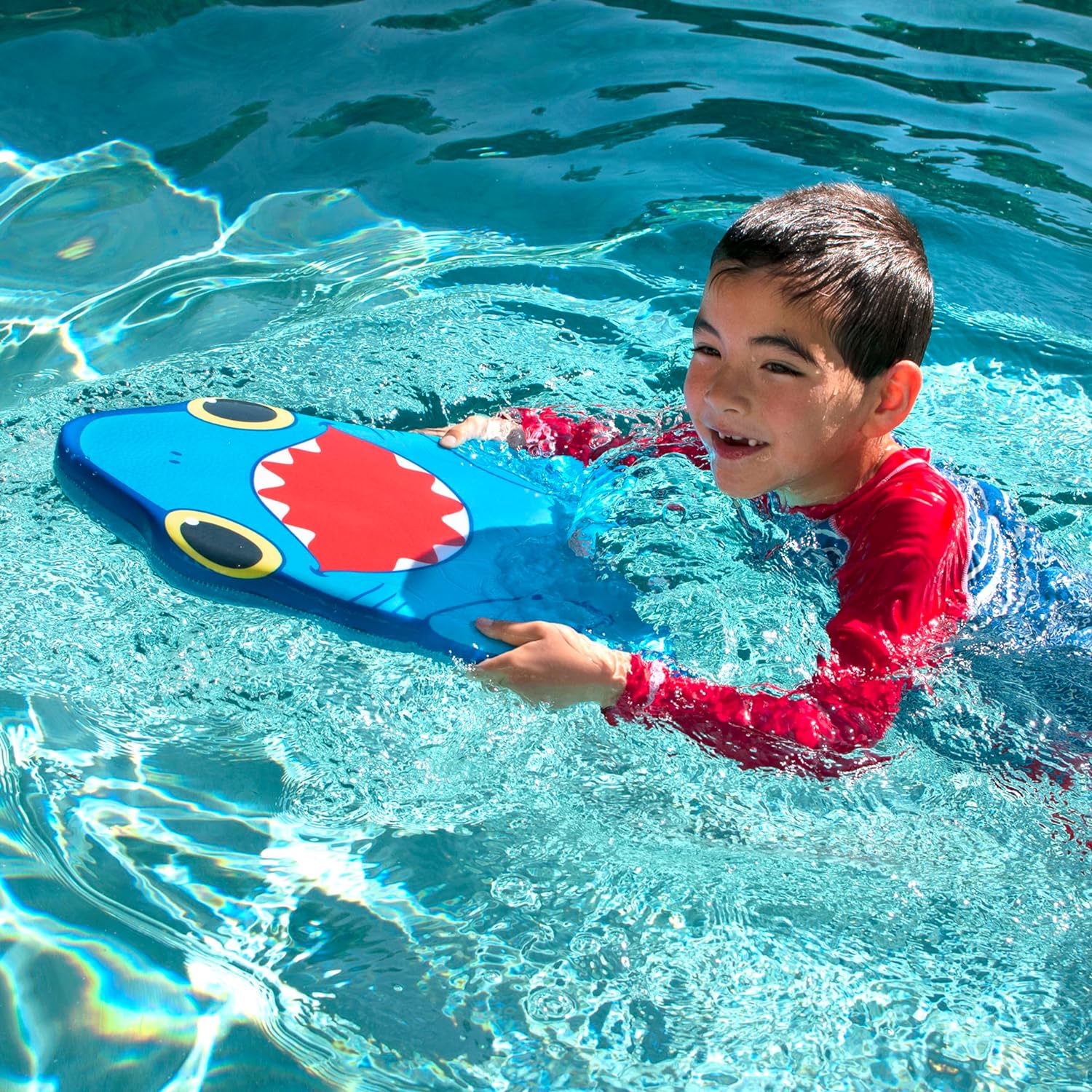 Melissa & Doug Sunny Patch Spark Shark Kickboard - Learn-to-Swim Pool Toy