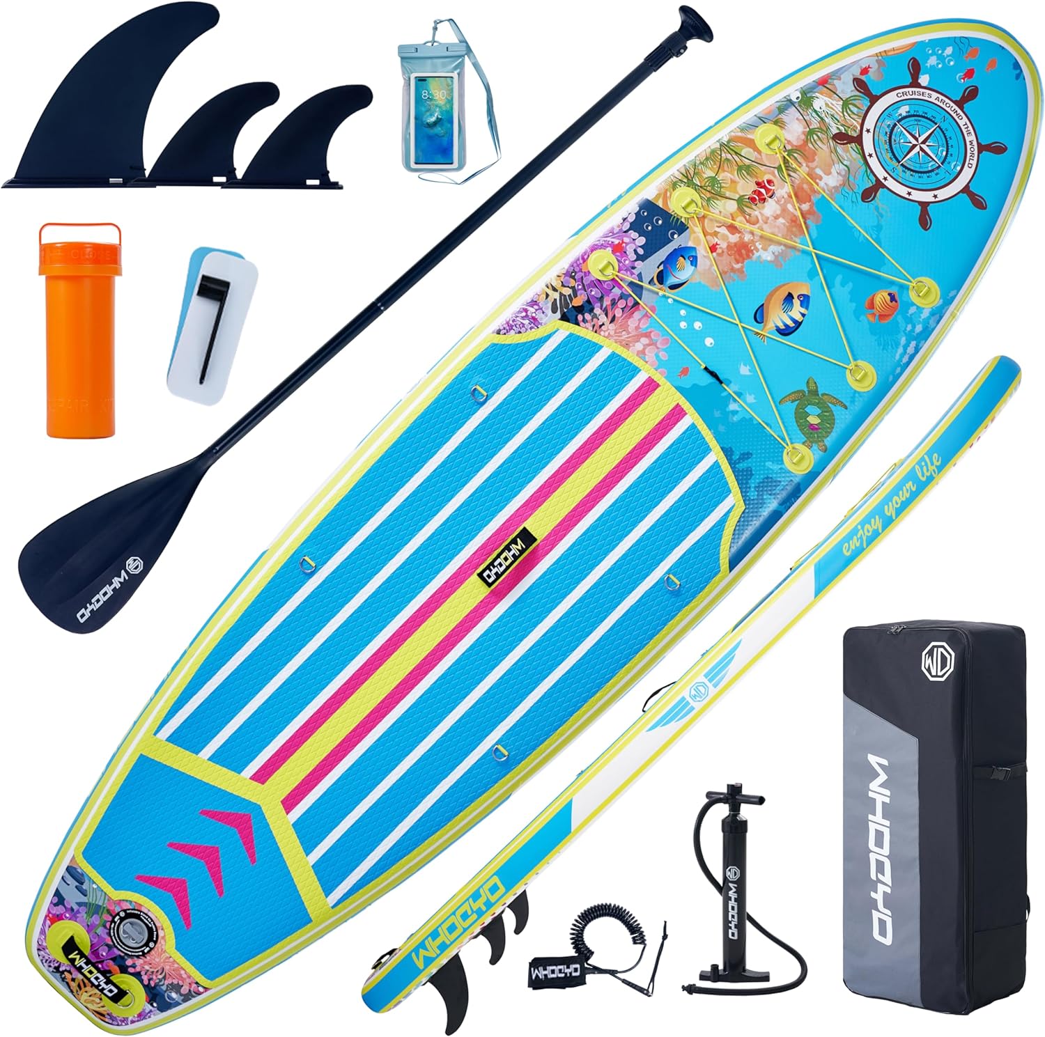 Inflatable Stand Up Paddle Board 11' × 33" × 6", Yoga Board with Durable SUP Accessories for Adults & Youth, Versatile Paddle Board