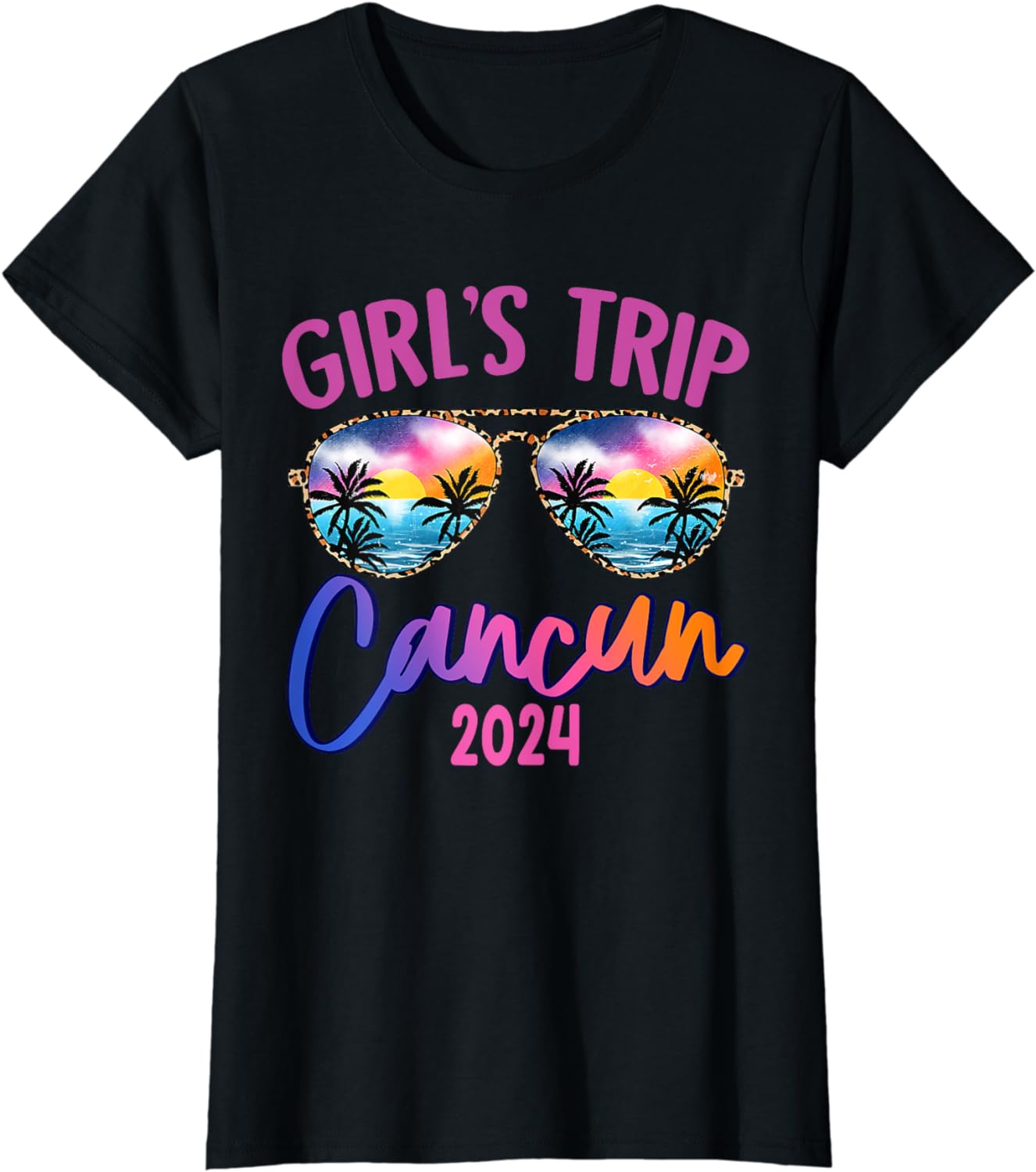 Girls Trip Cancun Mexico 2024 Sunglasses Summer Girlfriend T-Shirt