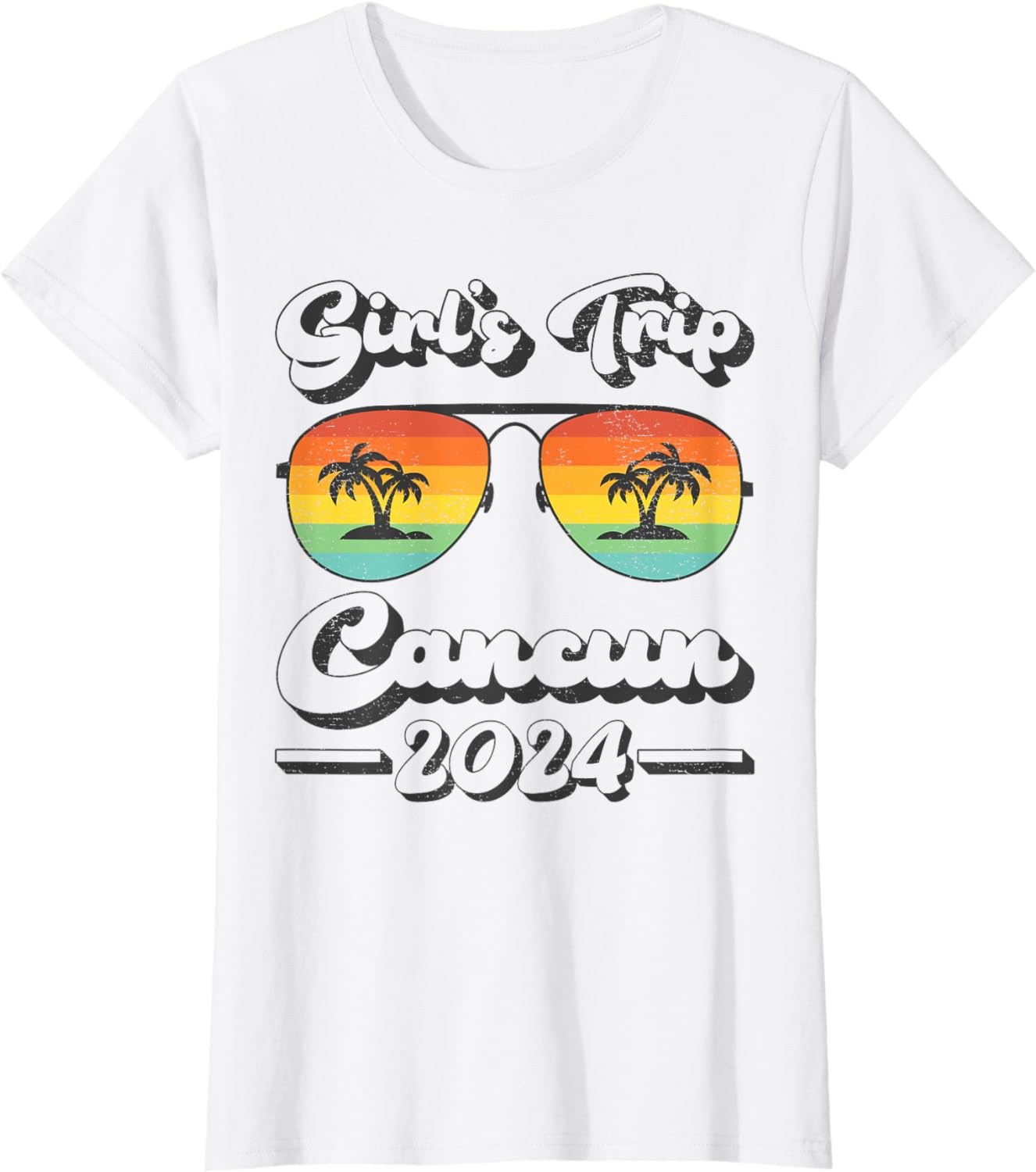 Summer Sunglass Girls Trip 2024 Mexico Cancun Beach T-Shirt