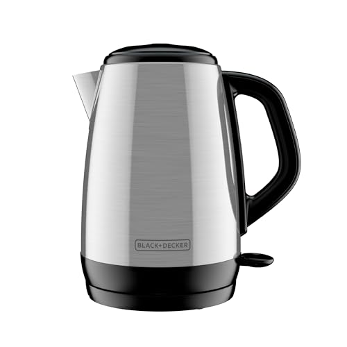 BLACK+DECKER 1.7L Cordless Electric Kettle, KE1700SD, Rapid Boil, Auto Shutoff, Stainless Steel