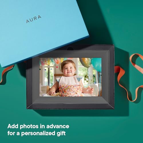 Aura Carver 10.1" WiFi Digital Picture Frame | Wirecutter's Best Digital Frame for Gifting | Send Photos from Your Phone | Quick, Easy Setup in Aura App | Free Unlimited Storage | (Gravel)