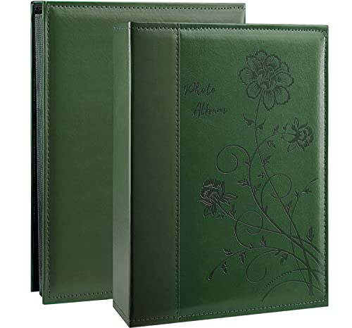 Artmag Photo Album 4x6 300 Photos, Extra Large Capacity Leather Cover Wedding Family Photo Albums Holds 300 Horizontal 4x6 Photos(Dark Green)