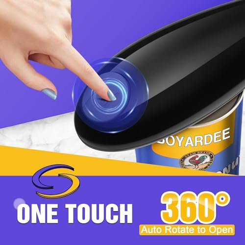 One Touch Electric Can Opener Open Almost Can with Smooth Edge, Electric Can Openers for Kitchen Food-Safe Magnetic Catches Cover, Electric Can Opener for Seniors, Arthritis, and Chef