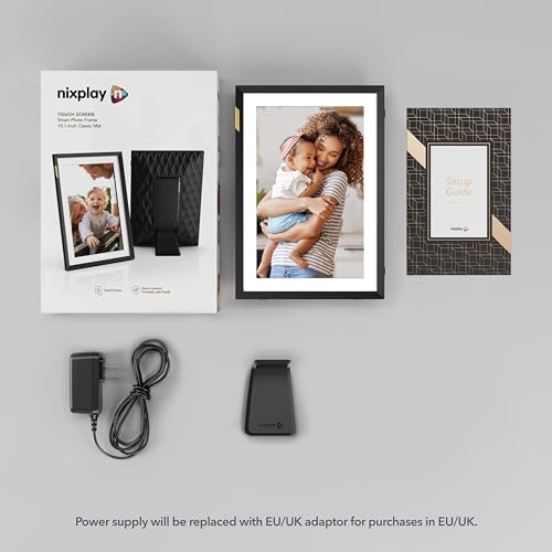 Nixplay AI-Enhanced Digital Picture Frame | Stunning HD Touch Screen Display | Perfect Digital Picture Frame for Gifting | Auto-Rotation Feature, Securely Share Photos/Videos via Email or App | 10.1"