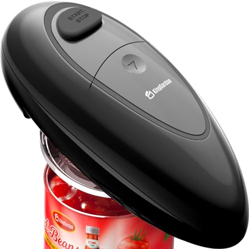 Electric Can Opener, One-Touch Automatic Can Opener with Smooth Edge, Battery Operated Handheld Can Opener for All Can Sizes, Best Kitchen Gadget for Seniors, Arthritis, and Weak Hands, Gifts (Black)