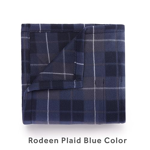 Sunbeam Royal Ultra Rodeen Blue Plaid Heated Personal Throw / Blanket, Cozy-Warm, Adjustable Heat Settings