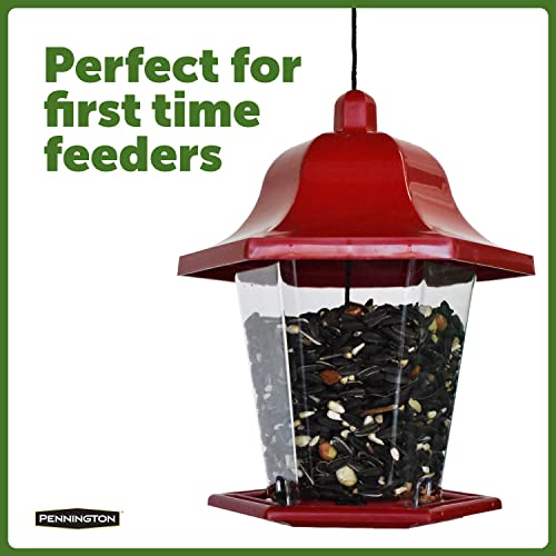 Pennington Songbird Lantern Bird Feeder, Red, 8 inches high 6 inches wide at top, (100511311)