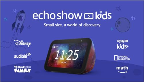 Amazon Echo Show 5 (3rd Gen, 2023 release) Kids | Designed for kids, with parental controls | Galaxy