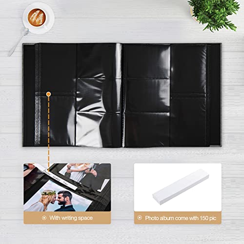 potricher Linen Hardcover Photo Album 4x6 600 Photos Large Capacity for Family Wedding Anniversary Baby Vacation (Gray, 600 Pockets)