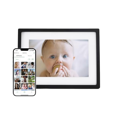 Skylight Digital Picture Frame – WiFi Digital Photo Frame Customer Support, Easy Setup, The Perfect Personalized Gift for Parents and Grandparents - 10 Inch Black