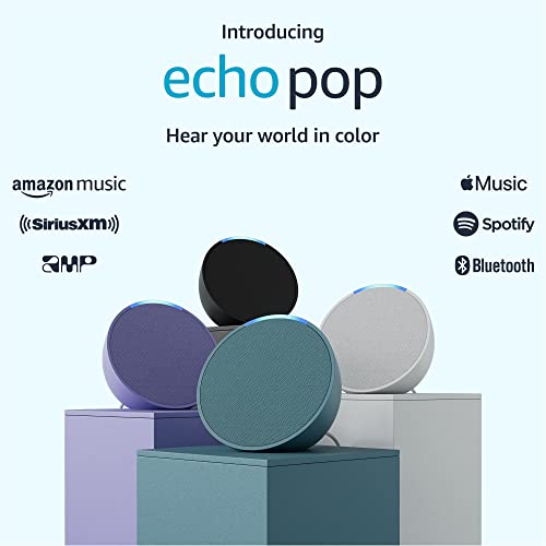 Amazon Echo Pop | Alexa fits in anywhere: bedroom, living room, bathroom, office, and small spaces | Midnight Teal