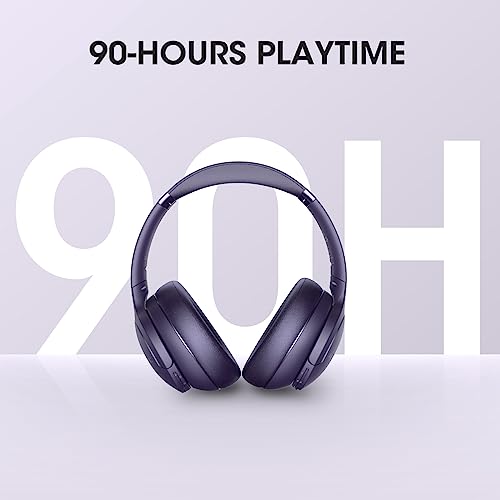 DOQAUS Upgraded Bluetooth Headphones Over Ear, 90H Playtime Bluetooth 5.3 Wireless Headphones 3 EQ Modes, Built-in HD Mic, HiFi Stereo Sound,Deep Bass,Memory Foam Ear Cups for Phone/PC