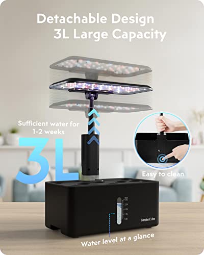 Hydroponics Growing System Indoor Garden: Herb Garden Kit Indoor with LED Grow Light Quiet Smart Water Pump Automatic Timer Healthy Fresh Herbs Vegetables - Hydroponic Planter for Home Kitchen Office