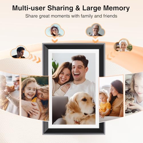 WiFi Digital Picture Frame 10 Inch Smart Digital Photo Frame Electronic with IPS Touch Screen, 16GB Storage, Auto-Rotate, Slideshow, Easy Setup to Share Photos or Videos via Free App from Anywhere