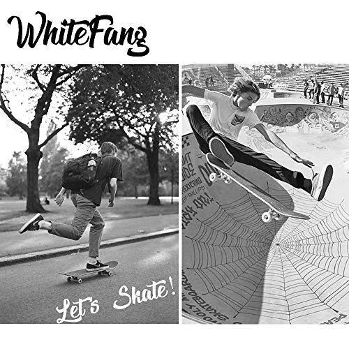 WhiteFang Skateboards for Beginners, Complete Skateboard 31 x 7.88, 7 Layer Canadian Maple Double Kick Concave Standard and Tricks Skateboards for Kids and Beginners (diamond)