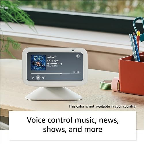 Echo Show 5 (3rd Gen, 2023 release) | Smart display with deeper bass and clearer sound | International Version with UK Power Adaptor | Charcoal