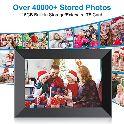 Frameo 10.1 Inch WiFi Digital Picture Frame with 1280 * 800P IPS Touch Screen HD Disply,Built-in 16GB Storage,Video Clips and Slide Show,Send Photos Instantly from Anywhere with via Free APP…