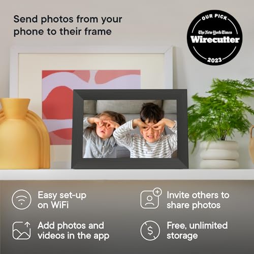 Aura Carver 10.1" WiFi Digital Picture Frame | Wirecutter's Best Digital Frame for Gifting | Send Photos from Your Phone | Quick, Easy Setup in Aura App | Free Unlimited Storage | (Gravel)