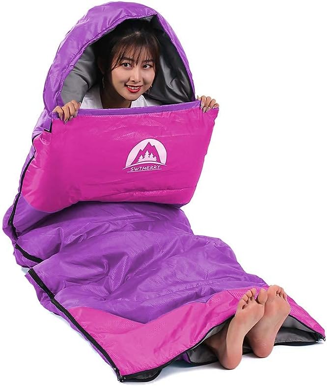 SWTMERRY Sleeping Bag 3 Seasons (Summer, Spring, Fall) Warm & Cool Weather - Lightweight,Waterproof Indoor & Outdoor Use for Kids, Teens & Adults for Hiking and Camping