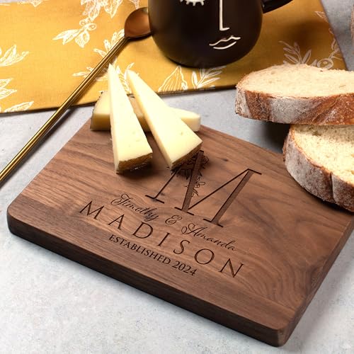 Personalized Cutting Board, 11 Designs, 5 Wood Styles - Housewarming Wedding Gifts for Couple,Personalized Gifts for Mom and Dad, Grandma , Engraved Kitchen Sign