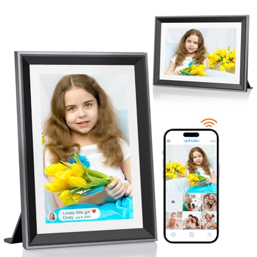 WiFi Digital Picture Frame 10 Inch Smart Digital Photo Frame Electronic with IPS Touch Screen, 16GB Storage, Auto-Rotate, Slideshow, Easy Setup to Share Photos or Videos via Free App from Anywhere