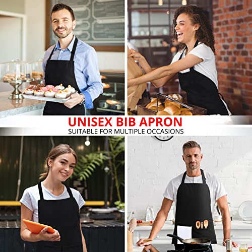 Utopia Kitchen 2 Pack Bib Apron, Adjustable with 2 Pockets, Water and Oil Resistant, Cooking Kitchen Chef Apron for Women Men