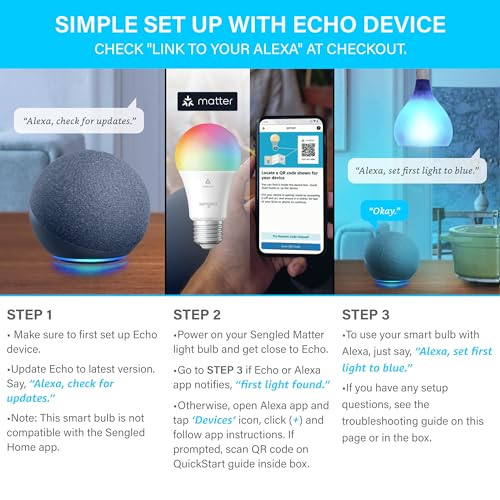 Echo Show 5 (3rd Gen)| Glacier White with Sengled Smart Color Bulb