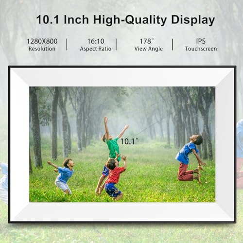 10.1 Inch WiFi Digital Picture Frame,Digital Photo Frame Load Picture and Video from Phone to Electronic Picture Frame, Sd Card,Touch Screen,Auto-roate, for Mom