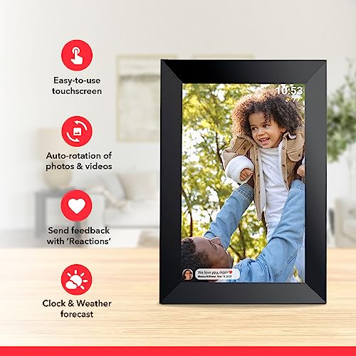 32GB FRAMEO 10.1 Inch Smart WiFi Digital Photo Frame 1280x800 IPS LCD Touch Screen, Auto-Rotate Portrait and Landscape, Built in 32GB Memory, Share Moments Instantly via Frameo App from Anywhere