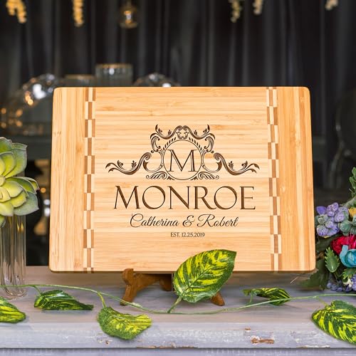 Personalized Cutting Board, 11 Designs, 5 Wood Styles - Housewarming Wedding Gifts for Couple,Personalized Gifts for Mom and Dad, Grandma , Engraved Kitchen Sign