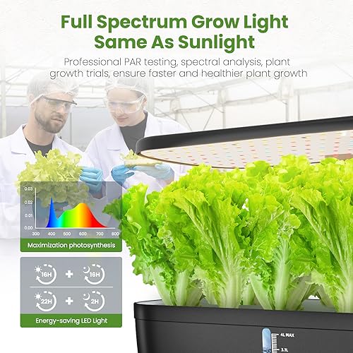 Indoor Garden Hydroponics Growing System 12 Pods, Indoor Herb Garden with LED Grow Light, Adjustable Height Up to 12inch, Hydroponics for Family