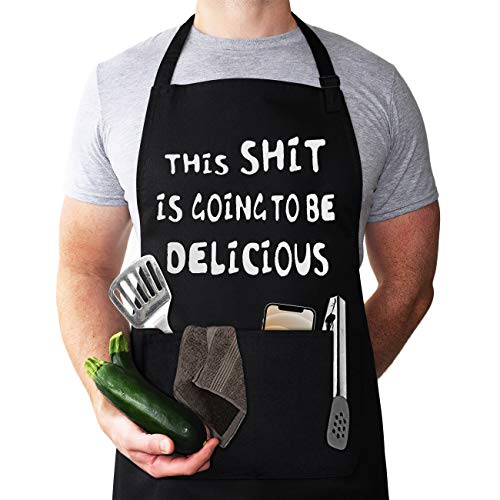 LYLPYHDP Aprons for Men, Mens Apron, Funny Aprons for Men, Husband Birthday Gift, Perfect for Kitchen Cooking, BBQ, Baking, Gifts for Husband, Father's Day Gifts for Dad.