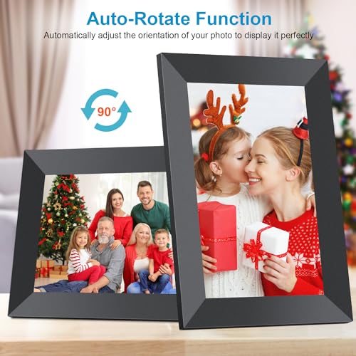 Frameo 10.1 Inch WiFi Digital Picture Frame with 1280 * 800P IPS Touch Screen HD Disply,Built-in 16GB Storage,Video Clips and Slide Show,Send Photos Instantly from Anywhere with via Free APP…