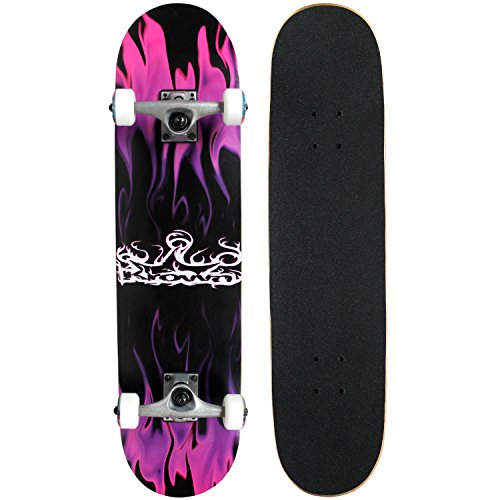 Krown Rookie Complete Skateboard,Purple Flame