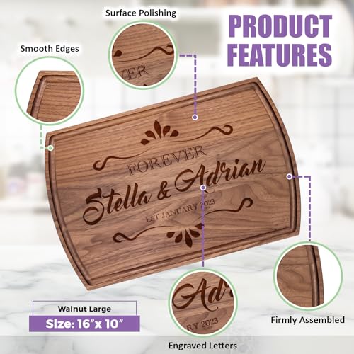 Tayfus Personalized Cutting Board, Engraved Wood Cutting Boards - Customized Gifts of Charcuterie Boards, Handmade Personalized Gifts, Christmas - Wedding Gifts, Couple Gifts & Housewarming Gift Ideas