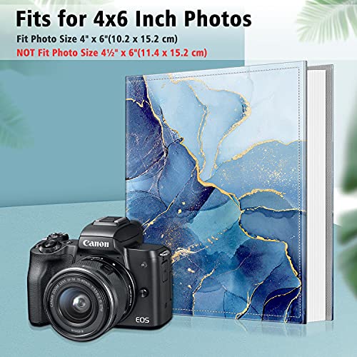 Fintie Photo Album 4x6 Photos - 600 Pockets Large Capacity Photo Book Cover for Family Wedding Anniversary Baby Vacation Pictures, Ocean Marble